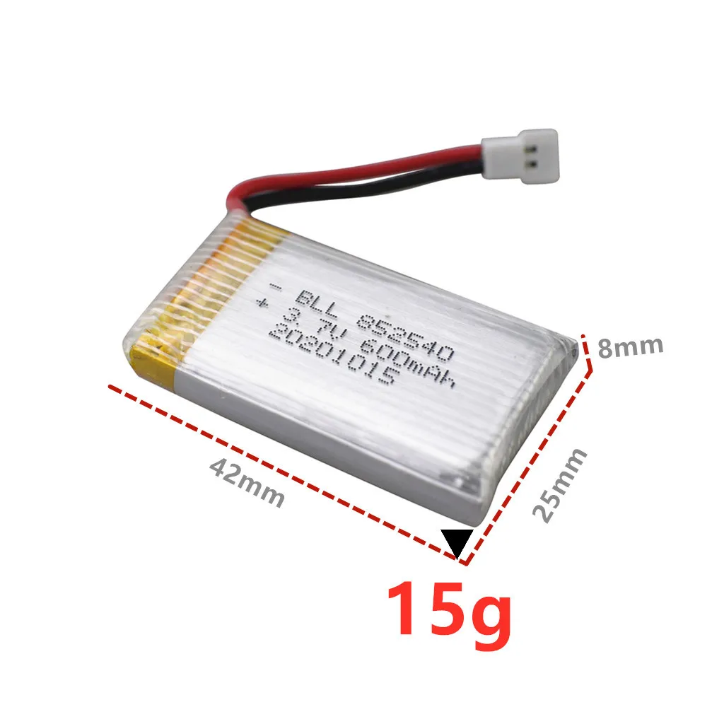 2PCS 3.7V 600mAh Lipo Battery Spare Part for SYMAR RC Drone X5C X5SW X5SC X55 Battery Part Accessory Size 42mm x 25mm x 8mm