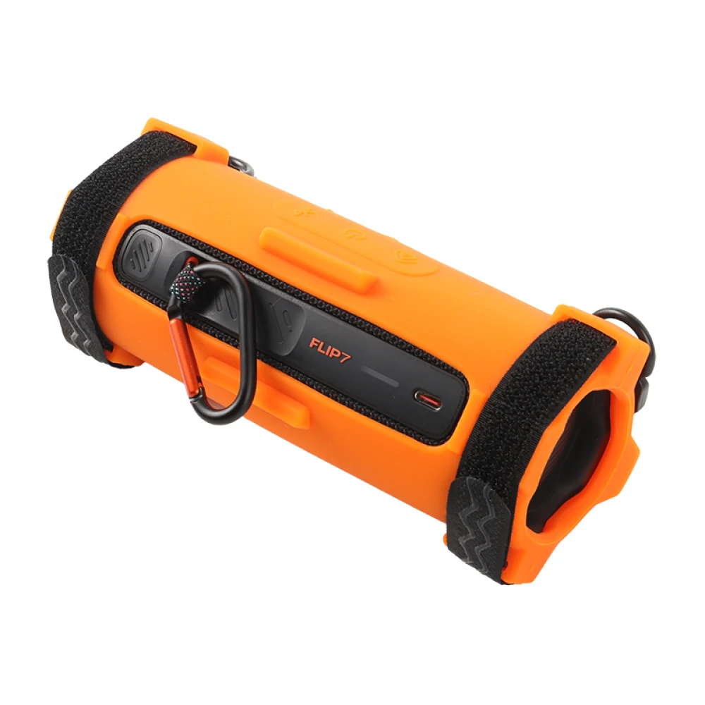 

Silicone Case For JBL Flip7 Speakers Drop Protection Simple Solid Color With Shoulder Strap