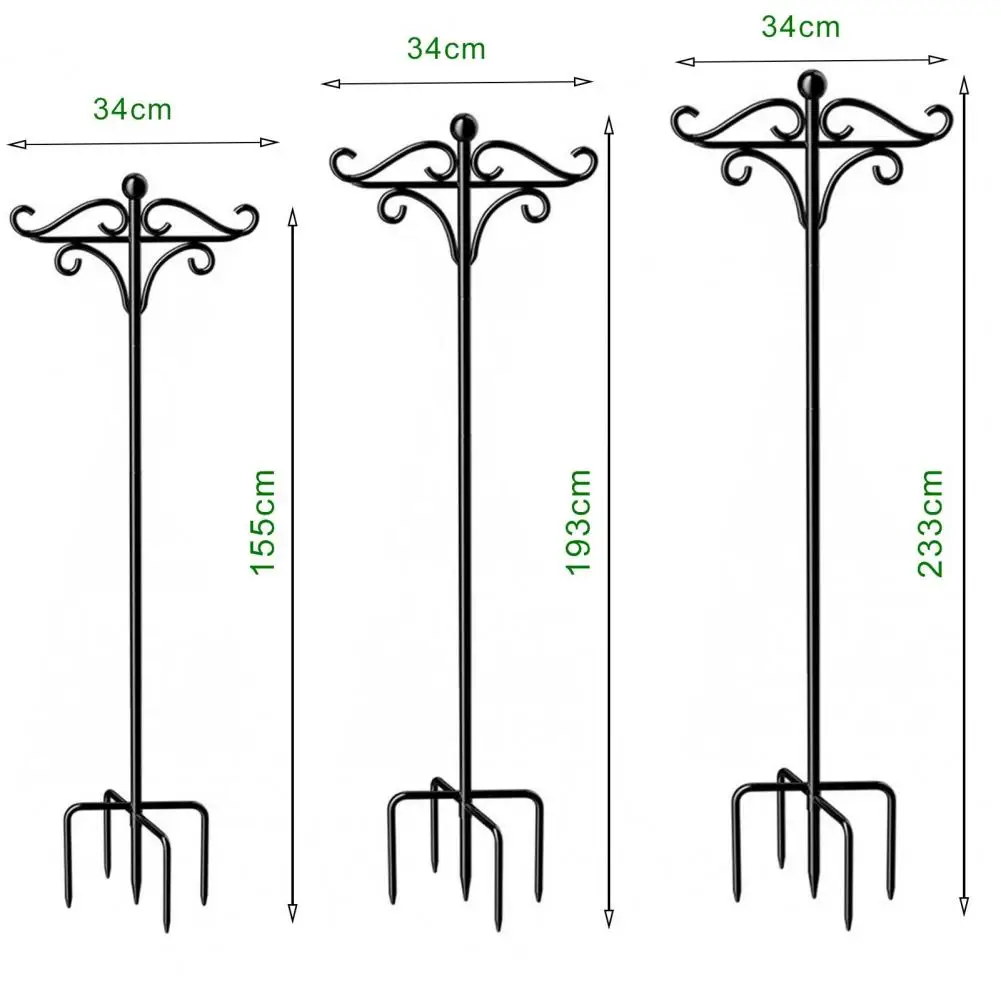 Anti-corrosion Coating Patio Stand Patio Stand with Stable 5-prong Base Heavy Duty Anti-rust Garden Hook Holder Outdoor Bird