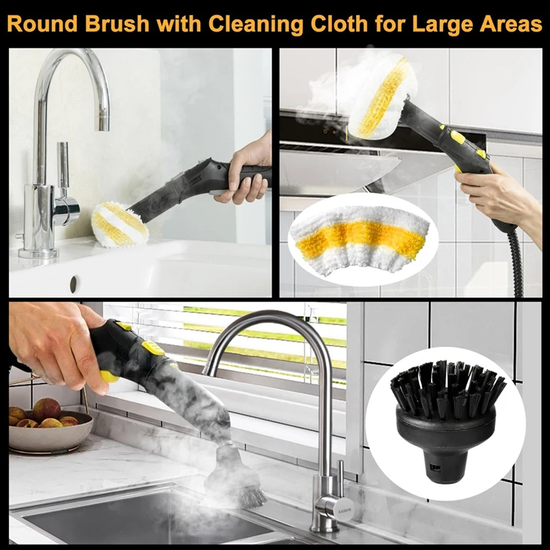 ملحقات منظف البخار BAAG لـ Karcher Easyfix SC1 SC2 SC3 SC4، فرشاة مستديرة، فرشاة مسطحة، فرشاة بخار ذات فوهة منحنية