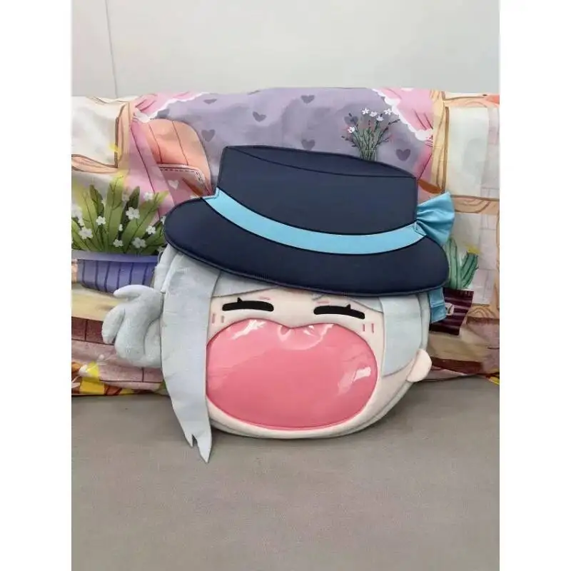 Reverse:1999 Cosplay Vertin Plush Transparent Campus Zipper Big Mouth Cartoon Backpack Messenger Shoulder Bag