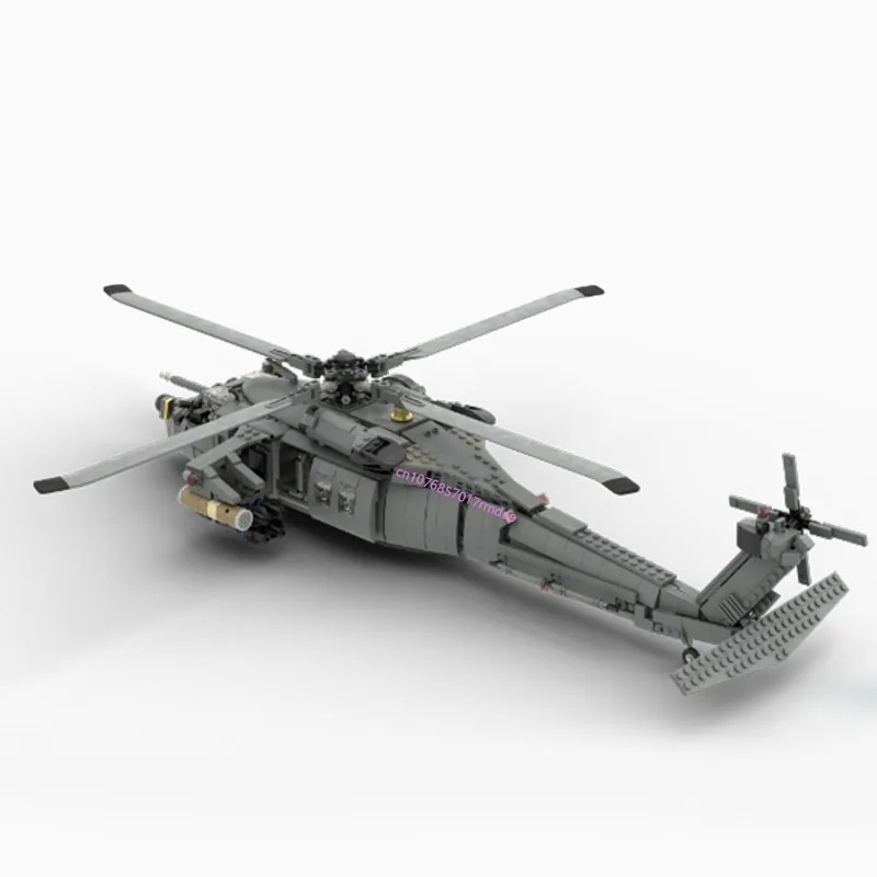 WW2 군사 MOC 미국 MH-60L 블랙 호크 헬리콥터 모델, 창의적인 아이디어, 하이테크 어린이 장난감 선물, 전투기 비행기 블록, 1547 개, 신제품