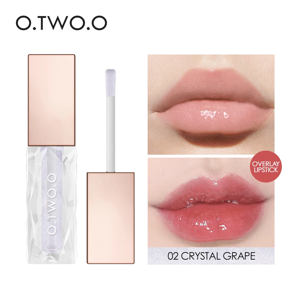 O.TWO.O Clear Crystal Lip Gloss Moisturizing Lip Oil Long Lasting Jelly Lips Transparent Shine Makeup Honey Lipgloss