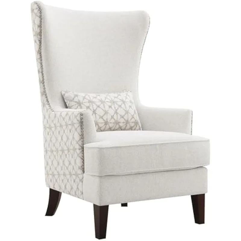 

Coaster Home Furnishings - Pippin - Upholstered High Wingback Accent Chair with Brown Wood Legs, Track Arms, Removable T-Cushion