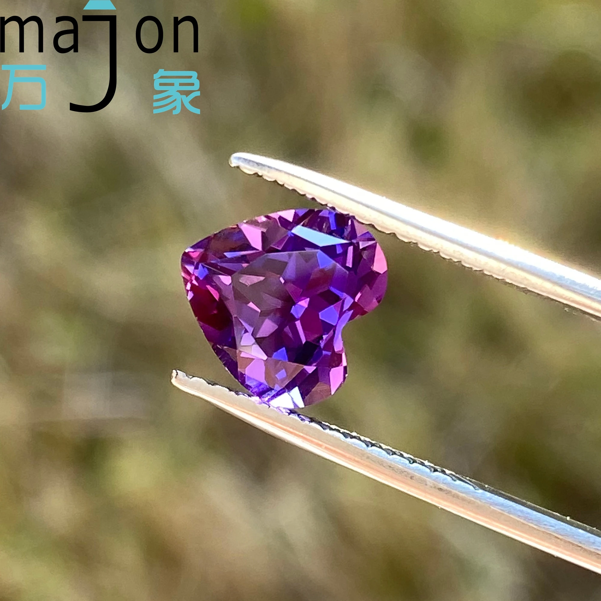 Lab Grown Sapphire Purplish Blue Heart Cut Gemstone For Charms Advanced Jewelry Making Materials With AGL Certificate