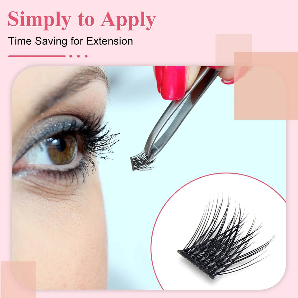 Moonlily الطبيعية واحدة الرموش الصناعية الشخصية الموسعة رمش حزمة مستقلة رمش ماكياج أداة سهلة التشغيل DIY بها بنفسك