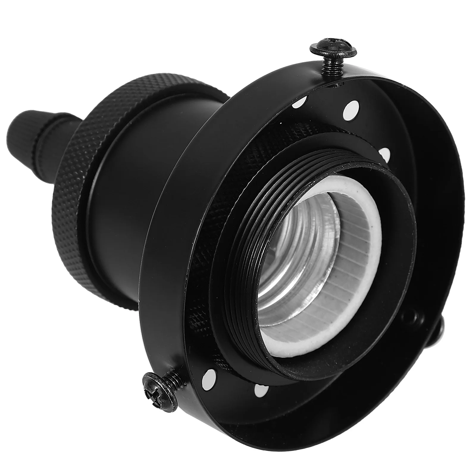 

Light Socket Retro Aluminum Lamp Head Vintage Desk Hanging Base Holder Replacement Black Bulb for