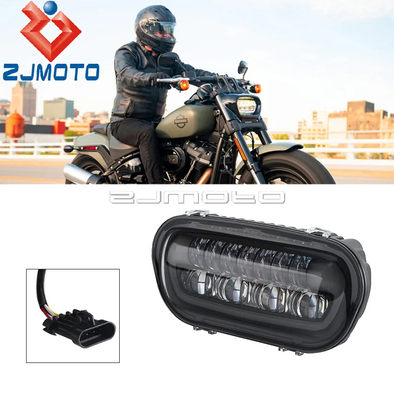 LED Projector Headlight 9.8 Inch White DRL High Low Beam For Harley Softail Fat Bob 114 FXFB FXFBS 2018 2019 2020-2025 IP67