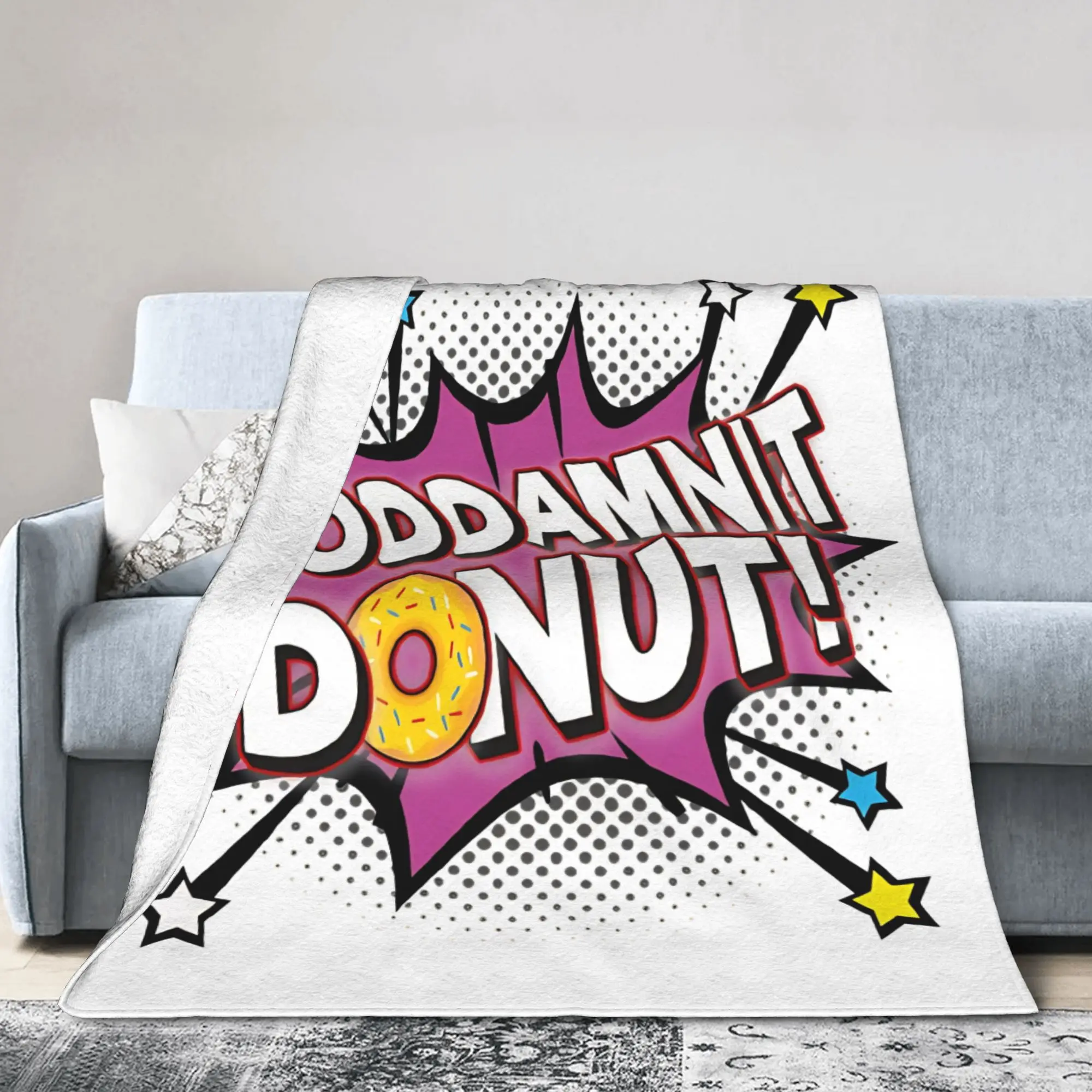 Goddamnit Donut Fuzzy Blanket Dungeon Crawler Carl Awesome Throw Blanket for Home Hotel Sofa  150*125cm Quilt