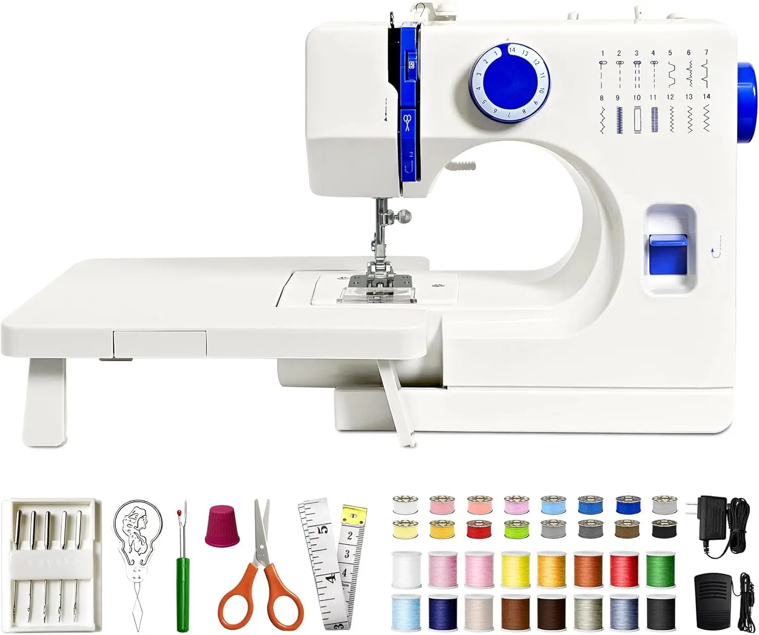 

Sewing Machine - 14 Stitches, Twin Needle, Portable, Beginner Friendly