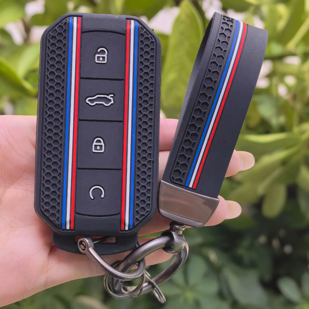 Soft Silicone Car Key Case Cover Shell Fob for Chery Jaecoo J5 5 2025 2026 Protection Key Case Keychain Car Interior Accessories