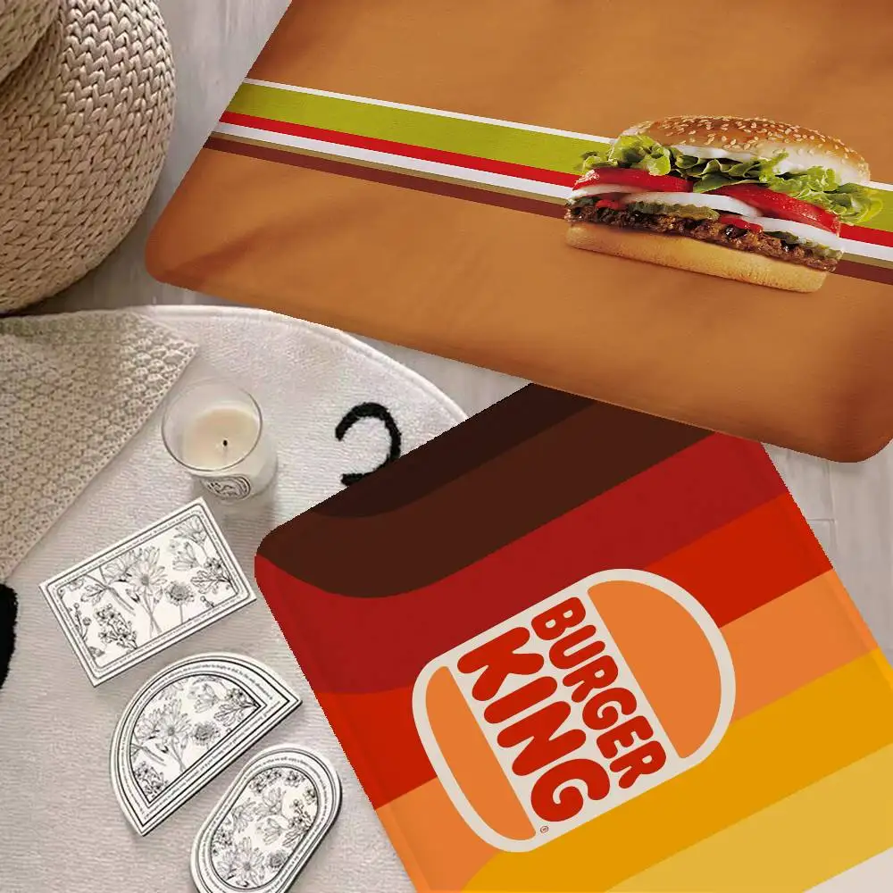 Brand B-Burger K-King Logo Bathroom Mat Kids Room Bedroom Decoration Balcony Anti-Slip Doormat Living Room Welcome Rug