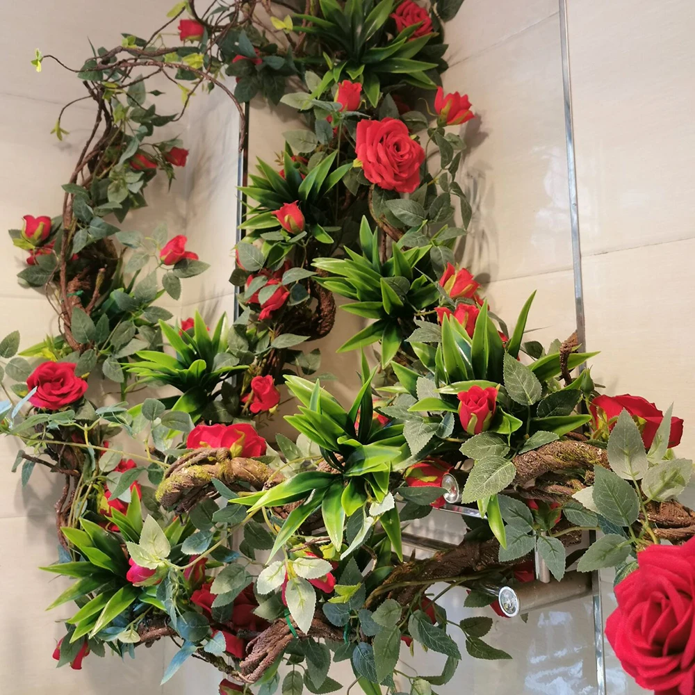 1.75 Meter Artificial Vine Green Leaf Simulation Rose Rattan Plant Branch Decoration Office DIY Rattan