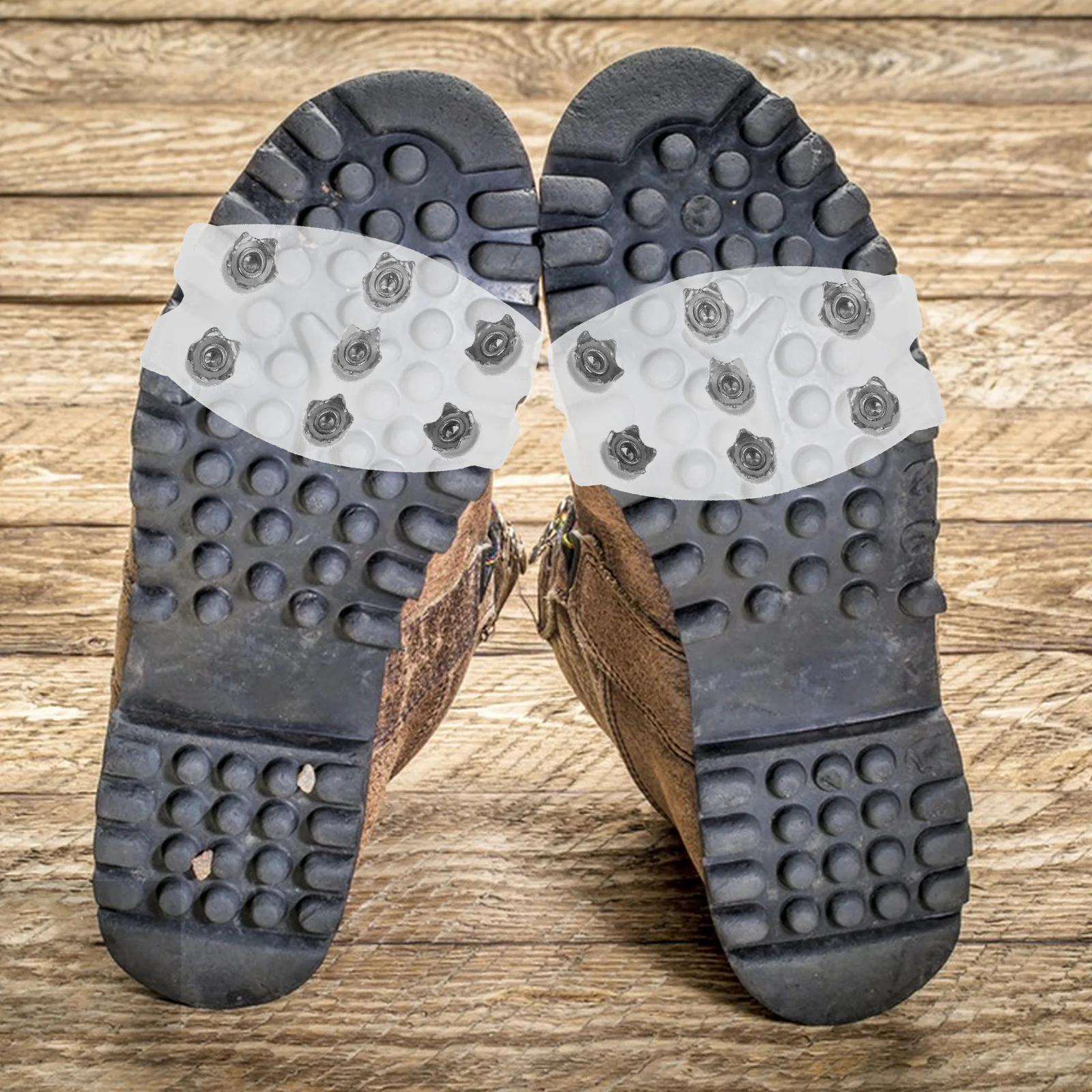 

2Pairs Shoe Crampons Ice Cleats Non-Slip 7-Tooth Spikes Traction Snow Cleats Anti-Skid Boot Covers for Winter Outdoor Activities
