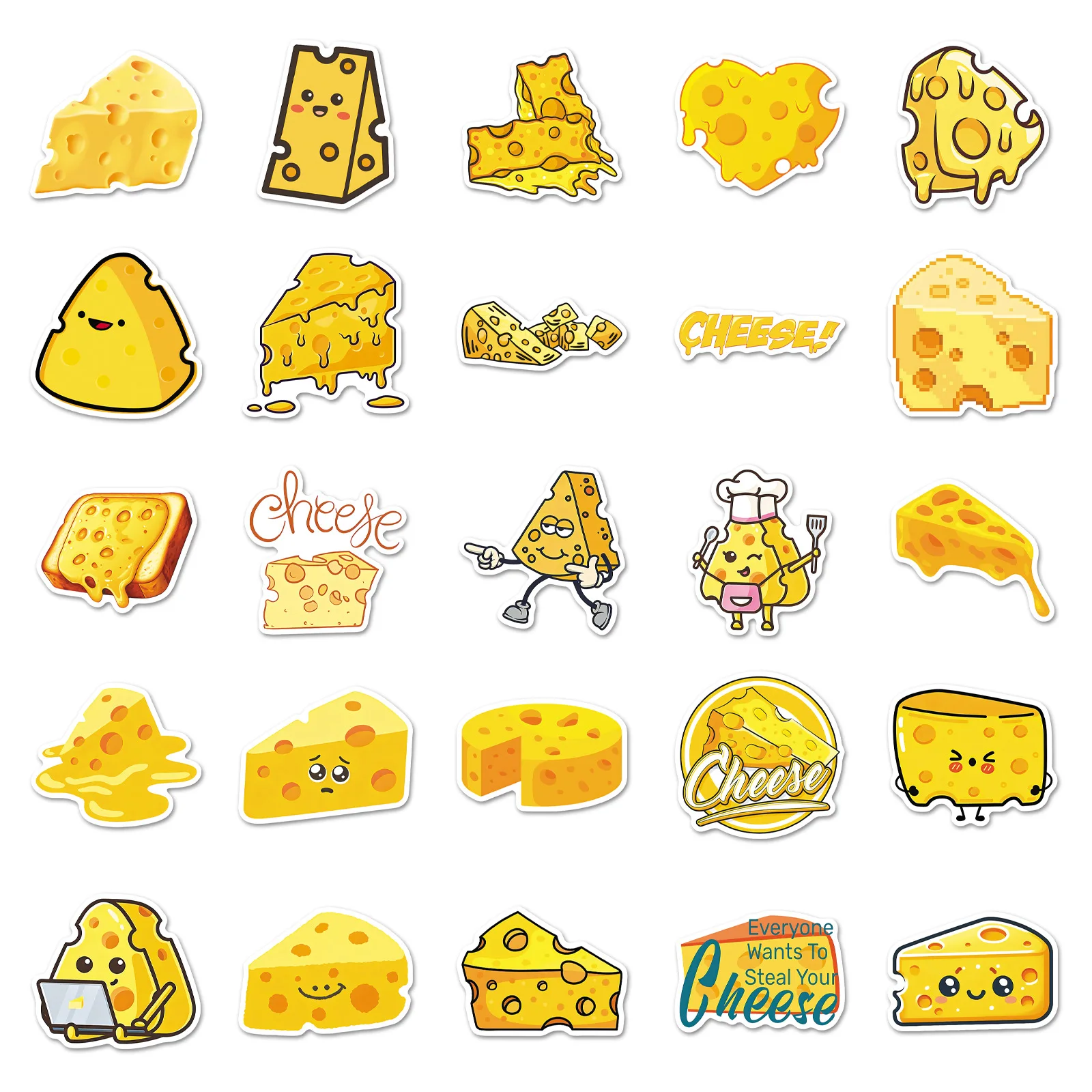 10/50PCS Leuke Kaas Meme Graffiti Stickers Kawaii Voedsel Cartoon Decal DIY Notebook Telefoon Gitaar Skateboard Klassieke Kid speelgoed