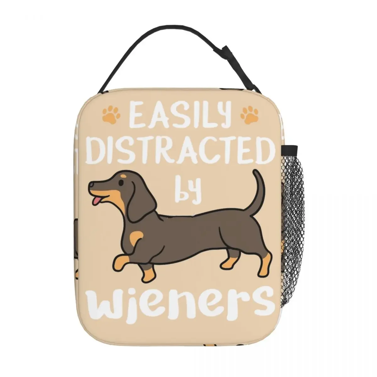 Dachshund Dog Easily Distracted By Wieners Thermal Insulated Lunch Bags Portable Food Container Bags Thermal Cooler Lunch Boxes