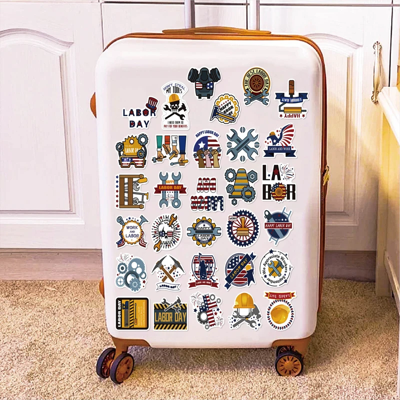 50PCS American Labor Day Graffiti Stickers DIY Water Cup Computer Notebook Guitar Skateboard Festive Memorial Graffiti Decals