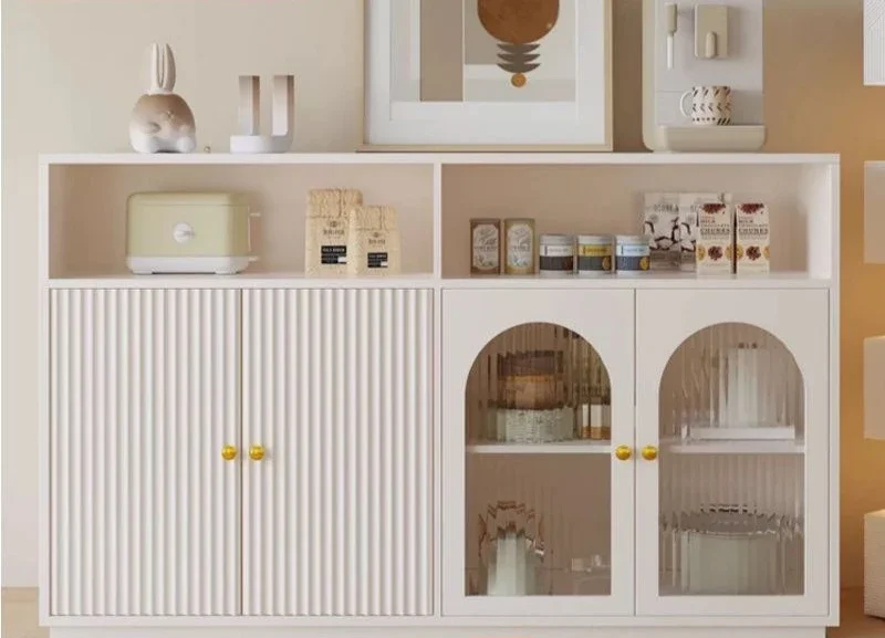 ダイニングサイドキャビネット リビングルーム 無垢材 家庭用一体型収納 壁際 キッチンサイド