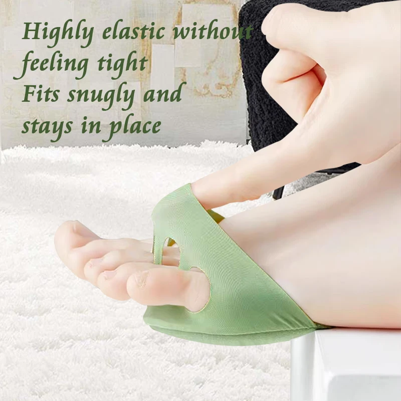 

Women's Ice Silk Five-Toe Forefoot Pads Half-Insoles for High Heels Breathable Invisible Socks Foot Care Inserts 1 Pair