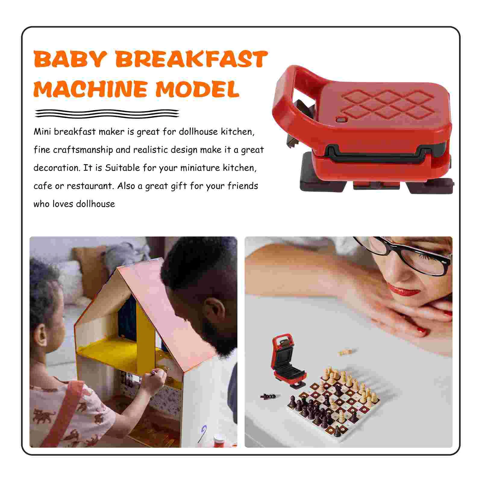 Breakfast Machine Waffle Maker Miniature Toy House Decor Plastic Dollhouse Child