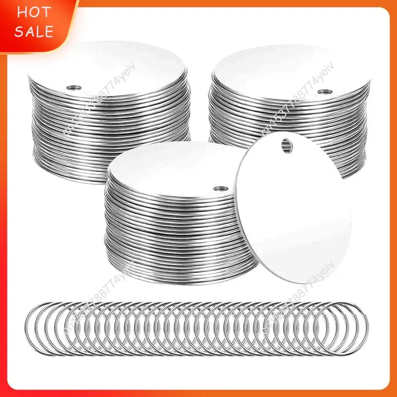 55 قطعة من العلامات الفارغة المعدنية - فراغات ختم مستديرة من الفولاذ المقاوم للصدأ مقاس 1.5 بوصة مع فتحة، لصنع المجوهرات بنفسك A62X #5