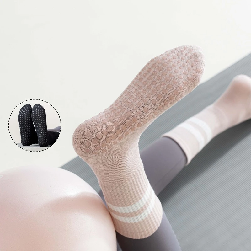 Yoga Qualität Bandage neue Socken rutsch feste schnell trocknende hoch dämpfende Pilates Balletts ocken guter Griff für Frauen Baumwolle Fitness-Socken