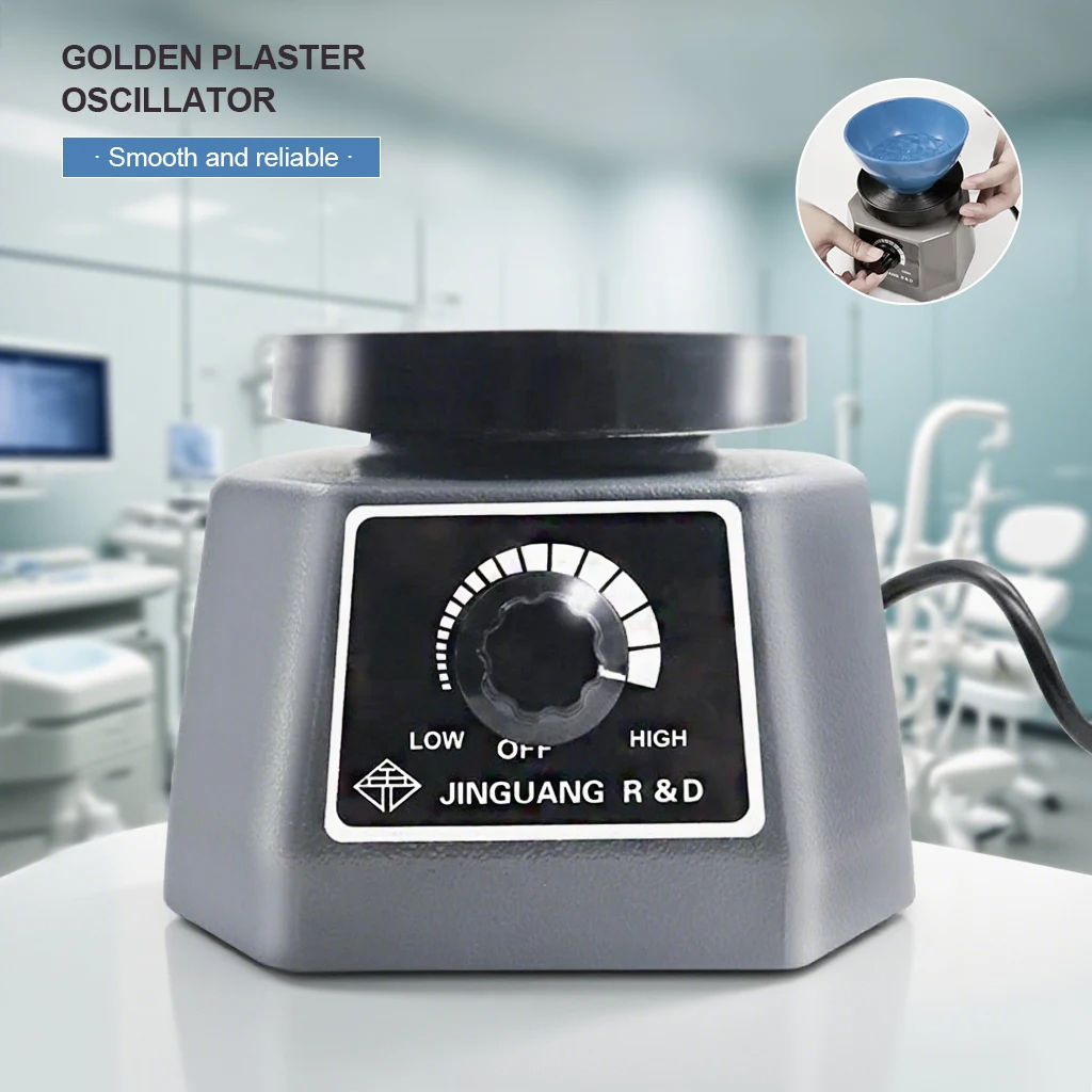 Electric Dental Vibrator Dental Vibrating Plate Vibrating Table 4" Small Size Round Plaster Oscillator Non-Slip Lab Vibrator