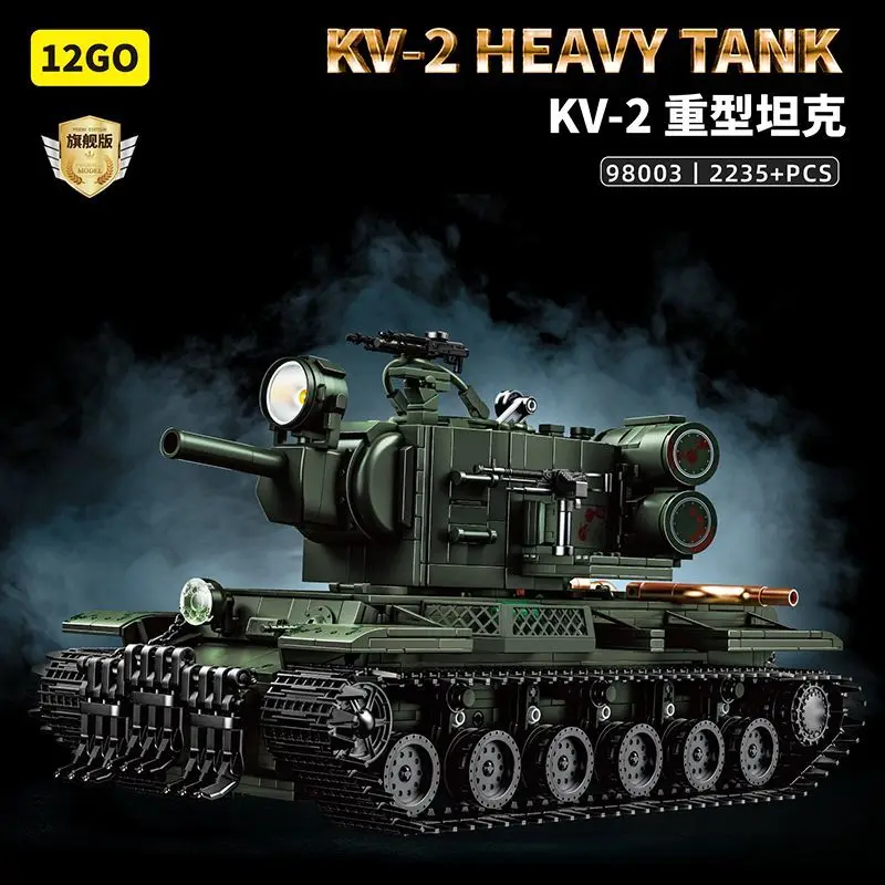 

12go Building Set - Soviet KV2 Heavy Tank Armored Vehicle Wheeled Vehicle Toy Assembly Model - New Product - 98003