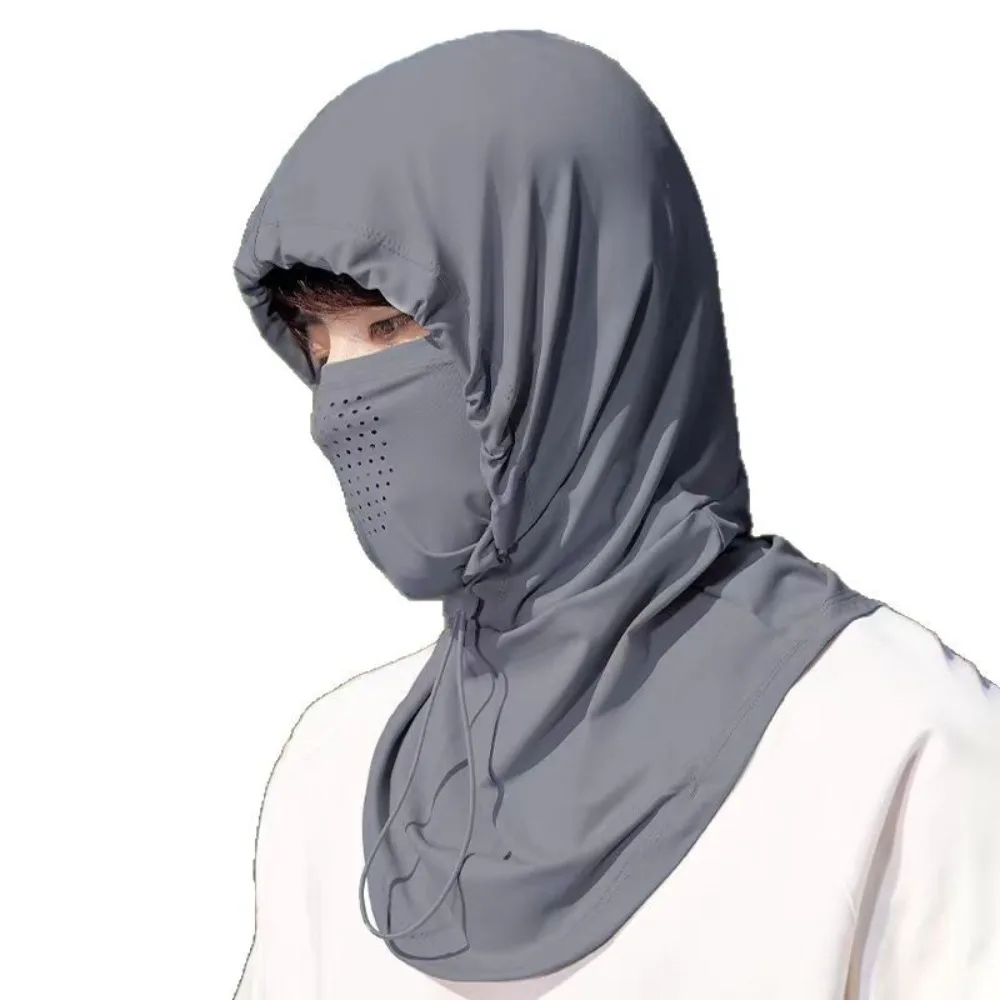 Verstellbare Anti-UV-Sturmhaube, vielseitig einsetzbar, aus Eisseide, für Radfahrer, UV-Schutzmaske, Schirmmütze, elastische Sonnenhut, vollständige Gesichtsbedeckung. – Detail 6