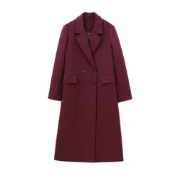 BM&MD&ZA 2024 Autumn New Women's Clothing Style Commuting Leisure Luxury Sense Flip Collar Double breasted Coat