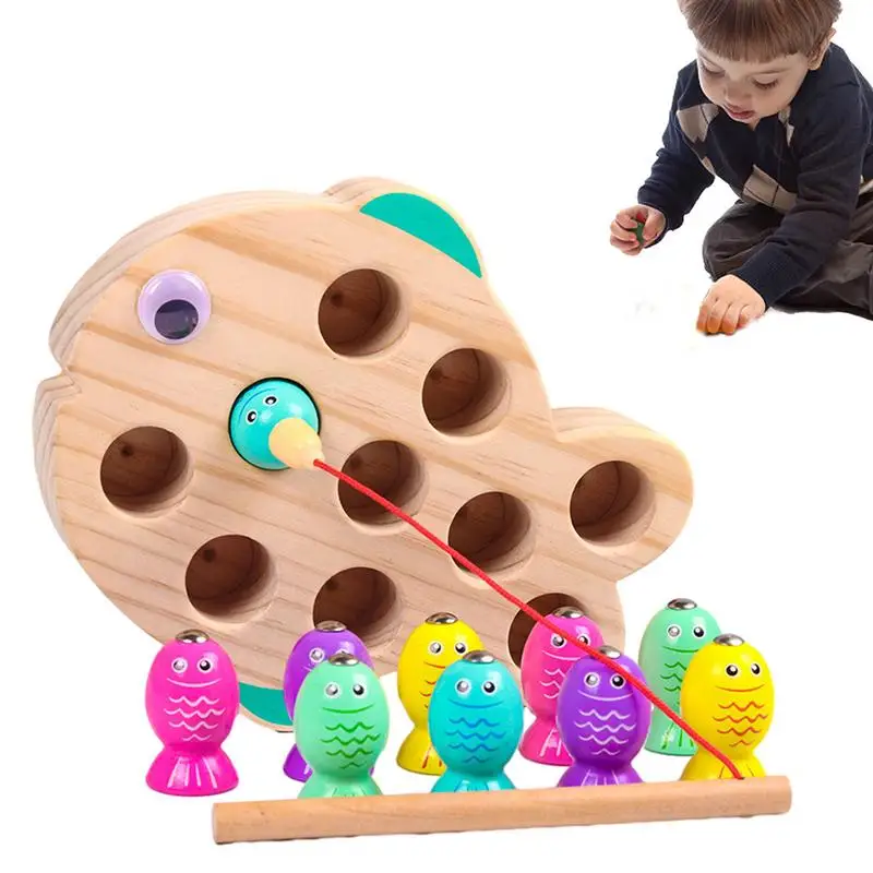 

Fishing Toys Parent-child Interaction Educational Magnetic Montessori Toy Fishing Catching Game Set Kids Gifts