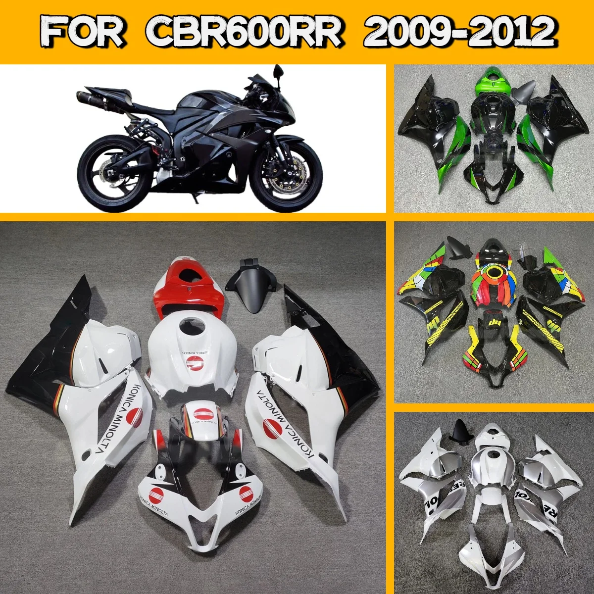 

For 2009-2012 Honda CBR600RR Easy Install Plastic Part Body Kit Motorcycle Fairings 09-12 CBR 600RR Fairing Set