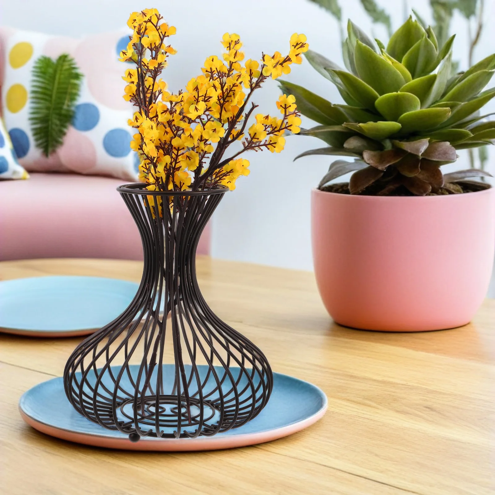 

Wine Cork Storage Basket Metal Bottle Stopper Holder For Kitchen Bar Decor Decorative Cork Keeper Organizer - Vase