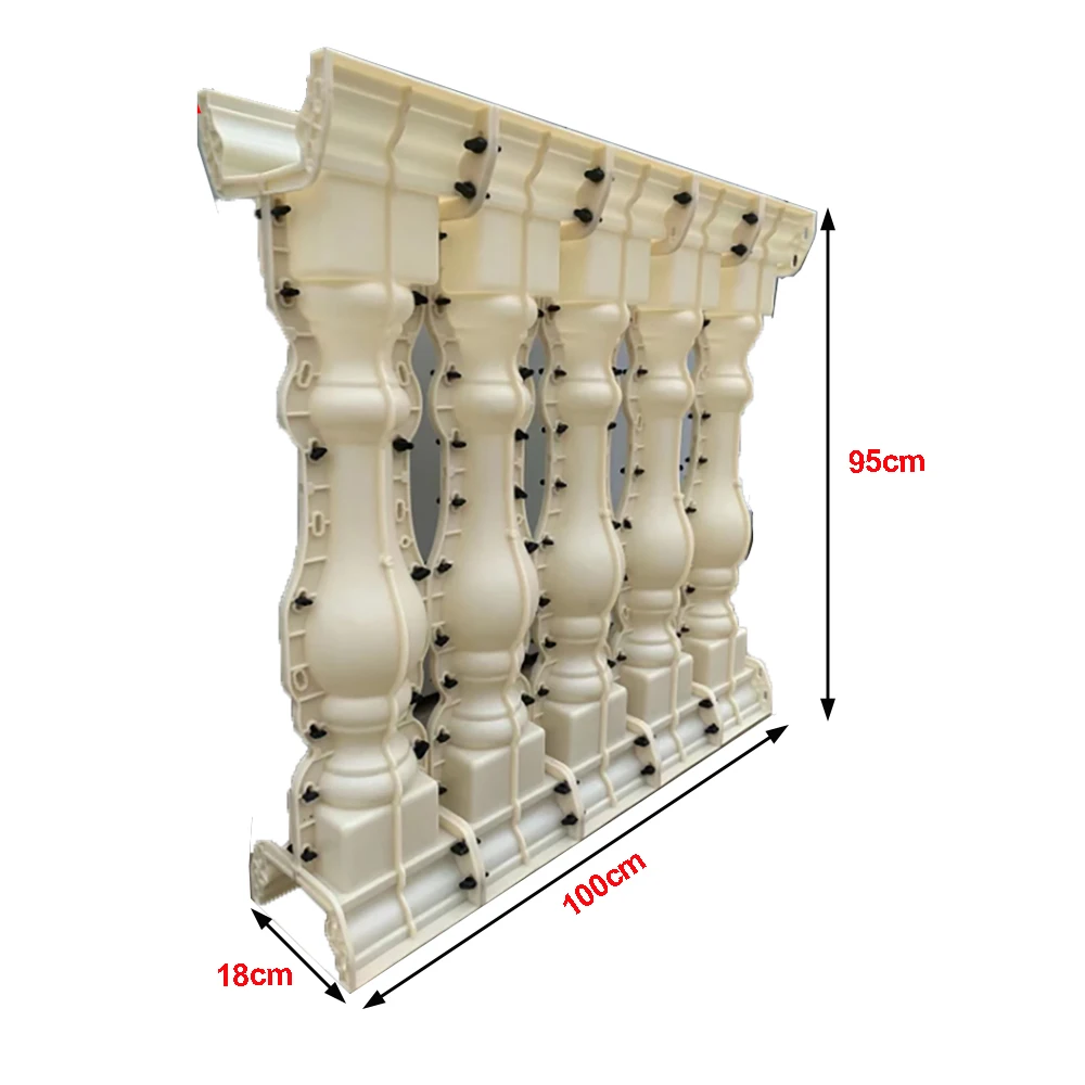 5 per metro ABS Terrazza Casting corrimano decorativo vaso colonna cemento Forma recinzione balaustra stampo