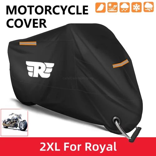 Cubierta impermeable para motocicleta, Protector UV para exteriores, cubierta para lluvia y polvo para Royal Enfield Bullet/Meteor/Classic 350 500