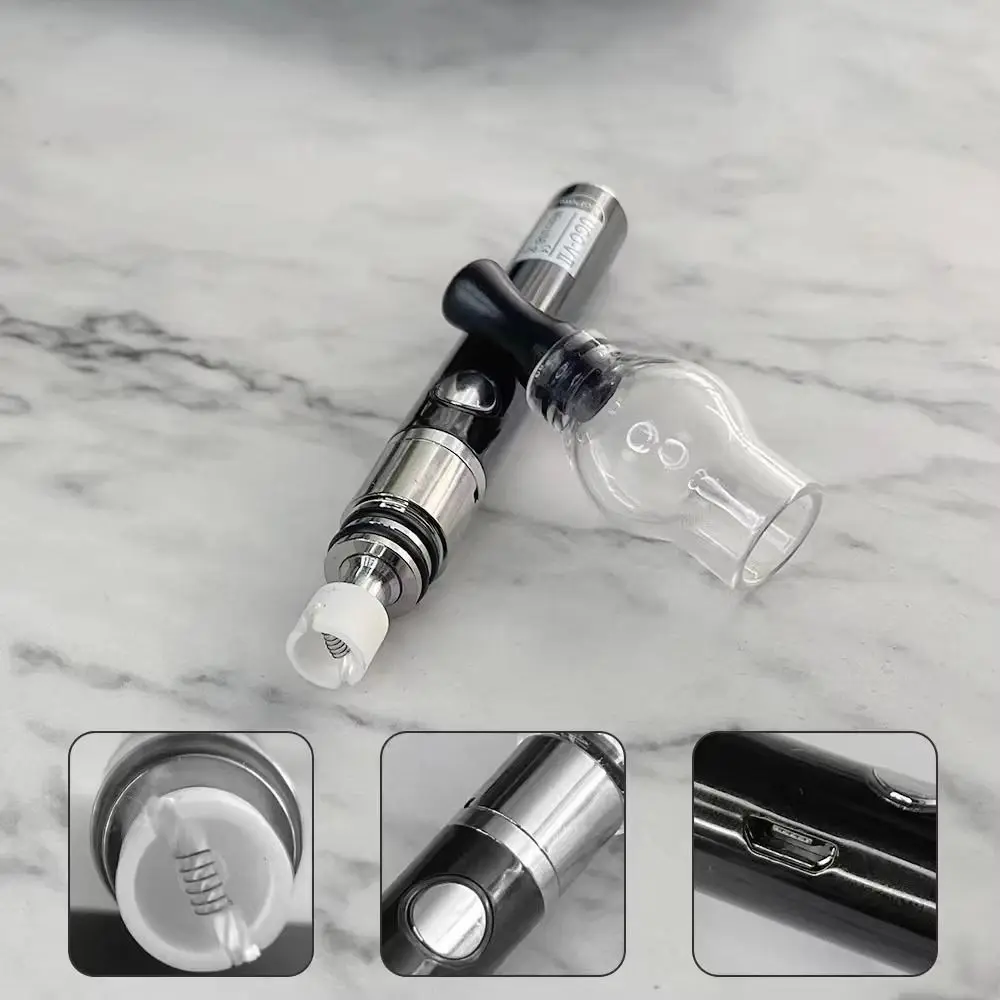 1Set USB Charging Rosin Atomizer Alloy Steel Rechargeable Battery PCB Short Circuit Detector Thickened Glass 90x11mm