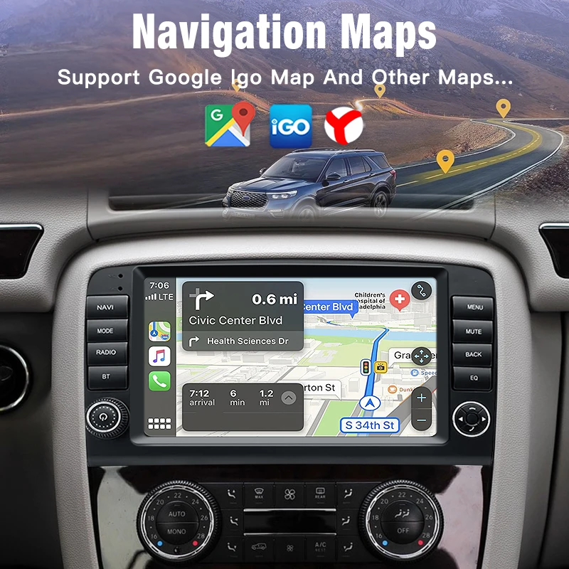 Android Auto Car radio Carpaly GPS Navigation+HD Reverse camera For Mercedes Benz R-Class W251 V251 R280 R300 R320 R350 R500 R63
