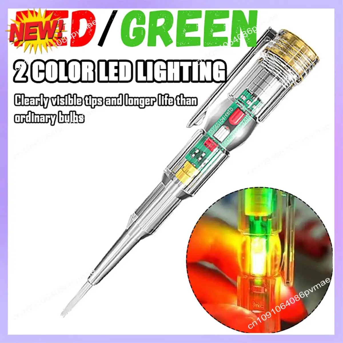 T24C 4PC Intelligent Induction Power Voltage Detector Pen 24-250V Circuit Tester Electrical Screwdriver Indicator Electrician