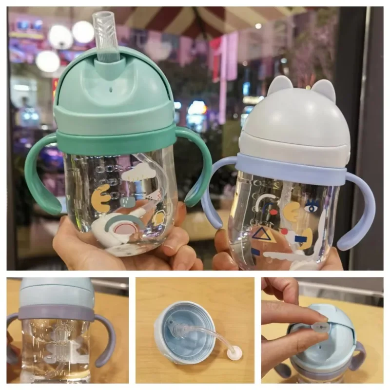 Infant Toddler Biting Suction Cup Cute Cartoon Baby Anti Choking Gravity Ball Suction Cup  Handle Cup