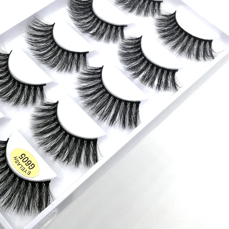 3D Cross Nerz Falsche Wimpern Dicke Vollstreifenwimpern für natürliche Augen-Make-up-Looks