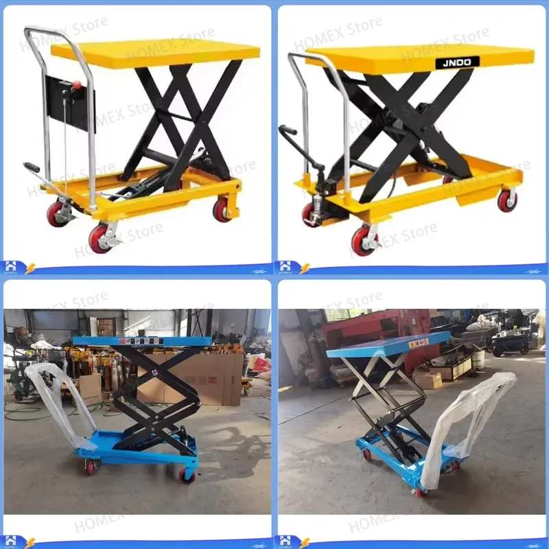Hydraulic Manual Scissor Lift Table Portable Weight Lifting Truck Durable Warehouse Pallet Jack Platform Cart Heavy Duty