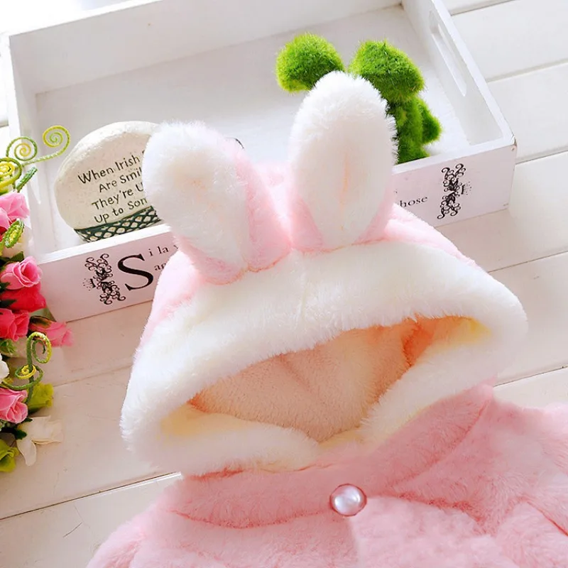 Children Clothes Winter Cute Rabbit Baby Dress Cloak Designer Cartoon Baby Newborn Items Princess Girl Christmas Ropa Bebe Niña