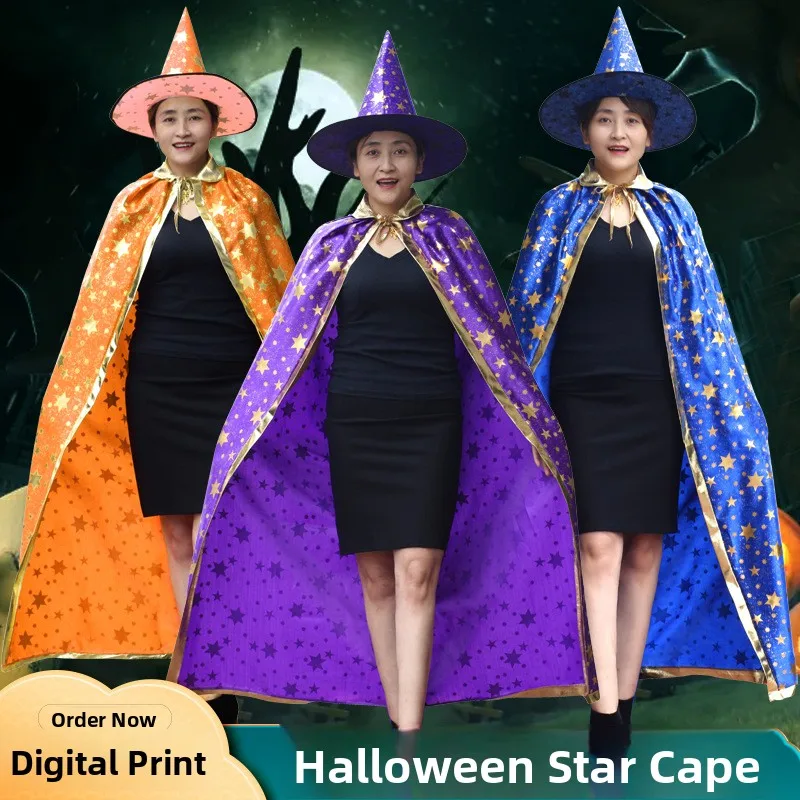 

Adult loween Performance Costume Star Wizard Robe Magic ow Performer Five Star Six Star Magician Cape 2025 Spring Season