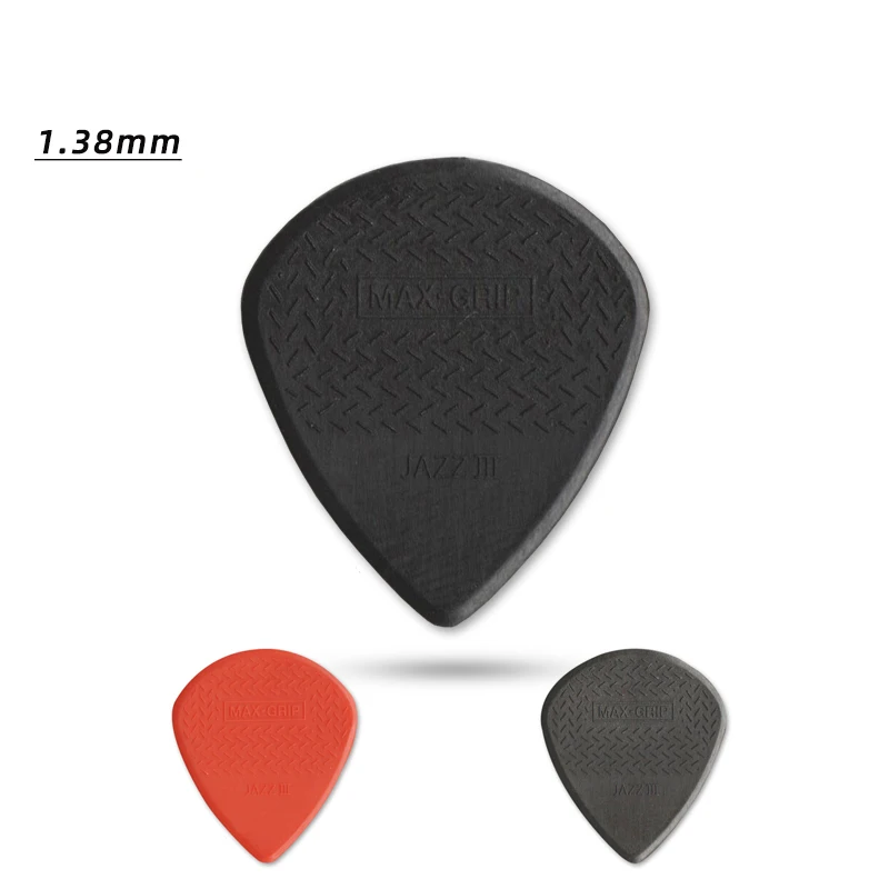 Dunlop Pick. 471R3 MAX-GRIP JAZZ 3 nylon material non-slip/wear-resistant acoustic/electric guitar picks. 1.38mm thickness.