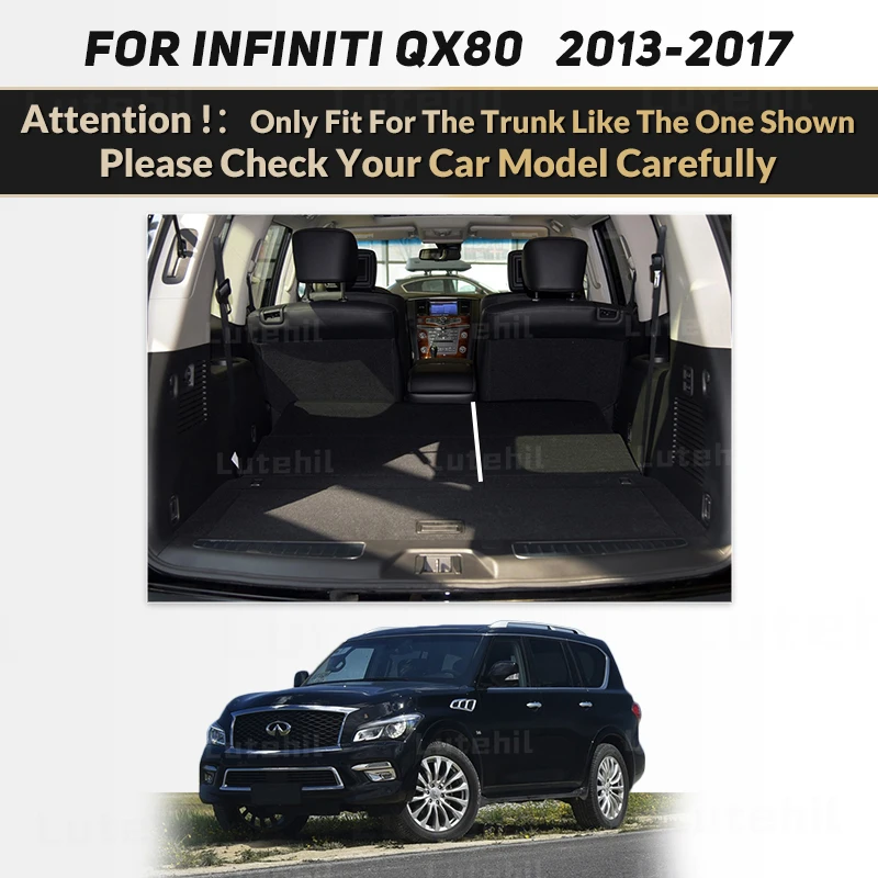 Cargo Liner For Infiniti QX80 2013-2017 16 15 14 Car Trunk Mats Carpet With Backrest Protector Cargo Mats Accessories Waterproof