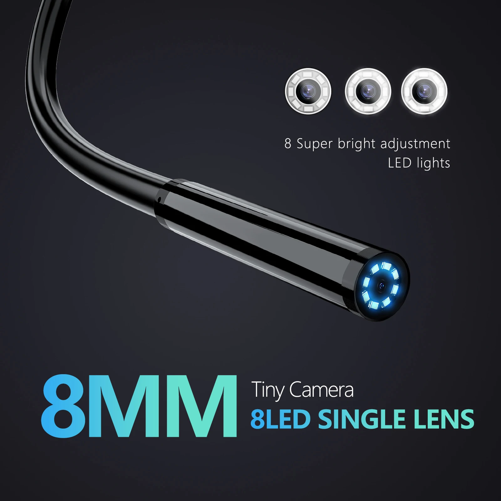 Industrial Endoscope Camera 8mm Probe 1080P HD Borescope with LED Lights for Automotive Engine Cylinder Drain Pipe Inspection view 2