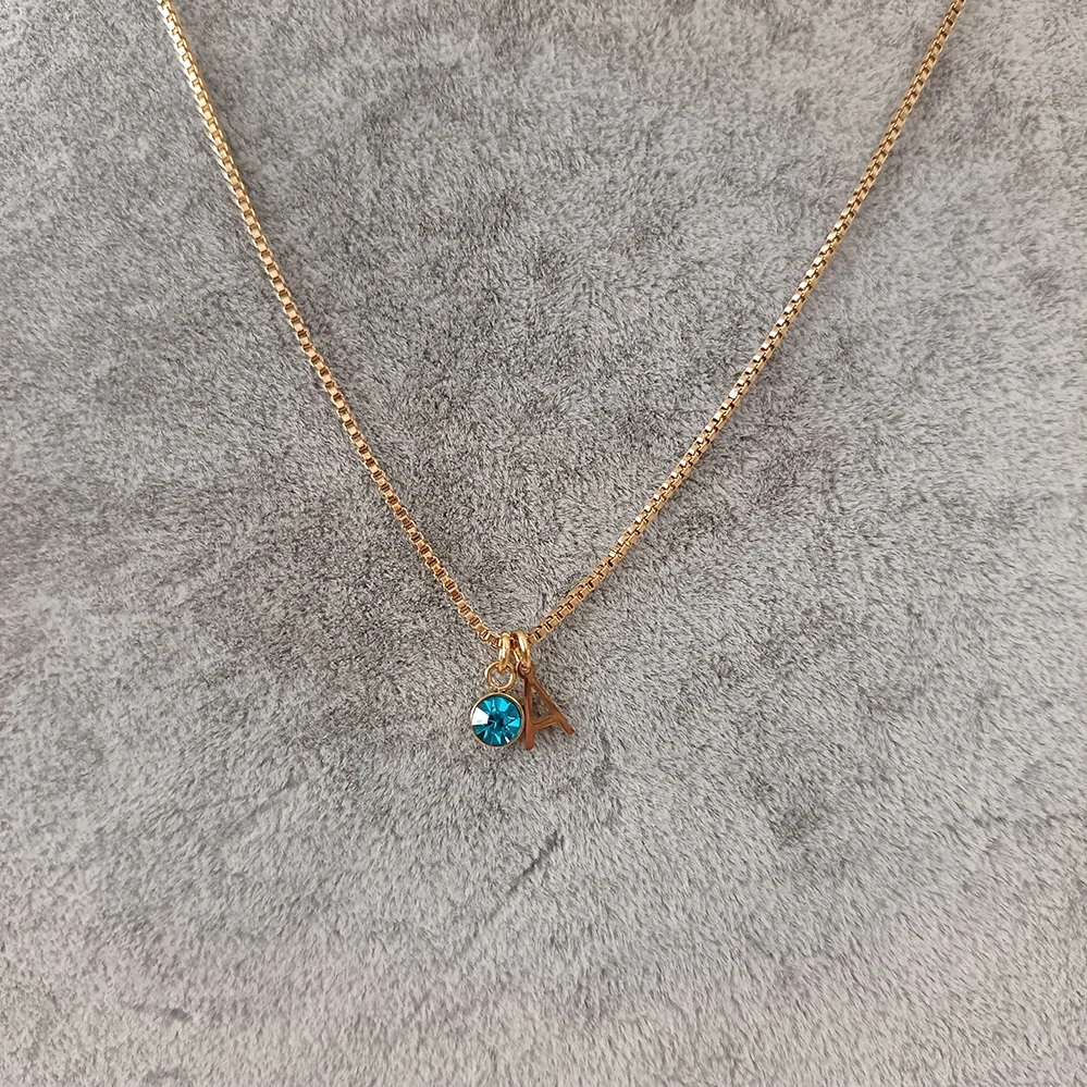 

Cazador ожерелья с камнем рождения и буквами на заказ для женщин, персонализированная цепочка, ожерелье из нержавеющей стали, ювелирные изделия, подарок на день рождения