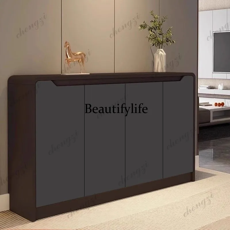 A73 retro style shoe cabinet, modern simple door porch cabinet, heightened and durable storage cabinet