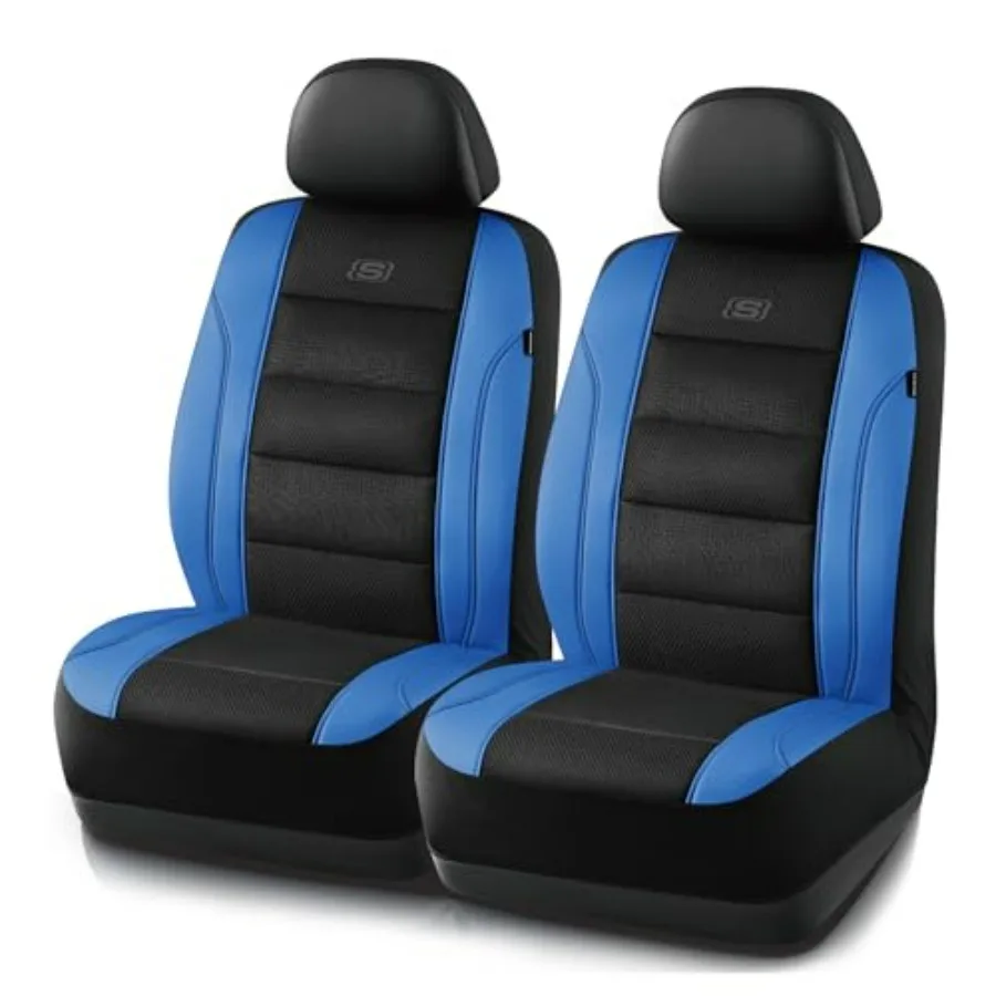 

Чехлы для мужских сидений автомобиля с воздушным охлаждением, из пены с эффектом памяти, для передних сидений, синие, совместимые с подушками безопасности, универсальные, подходят для большинства автомобилей, внедорожников, фургонов.