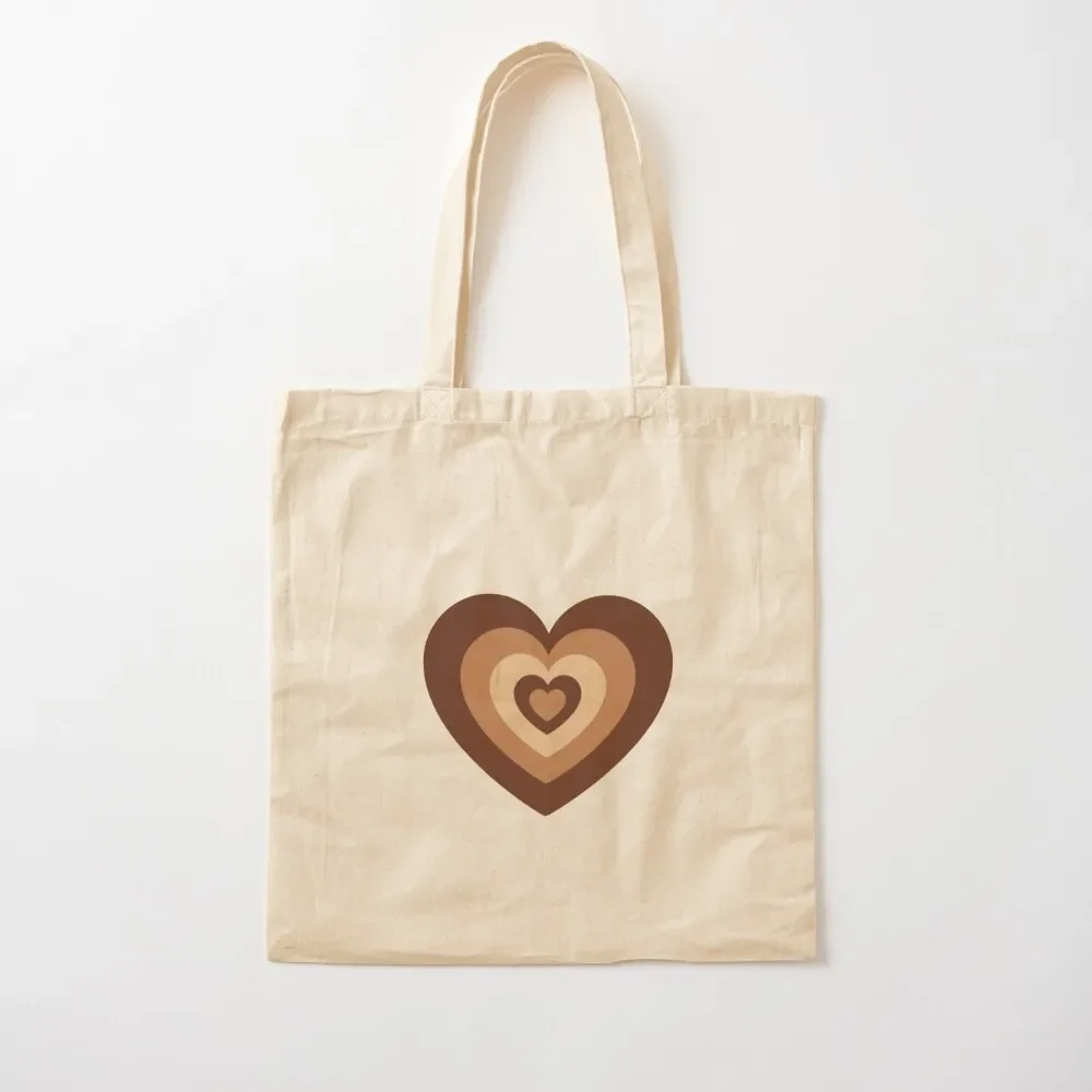 

Latte Love Brown Heart Tote Bag Big bag hand bag tote canvas bags woman 2025